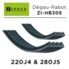 ZIPPER- Kit De 2 Courroies De Rechange Pour Dégau-Rabot ZI-HB305 - 220 Mm J4 & 280 Mm J5